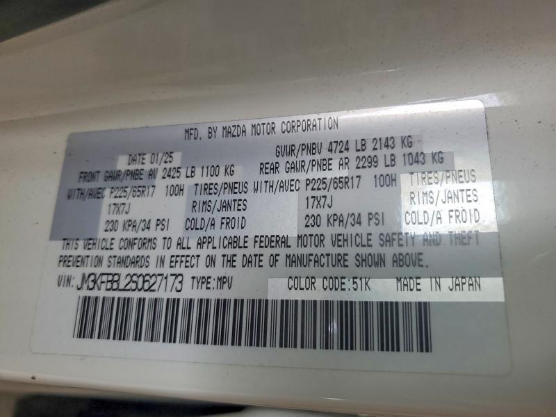 50607666 :رقم المزاد ، JM3KFBBL2S0627173 vin ، 2025 Mazda Cx-5 مزاد بيع
