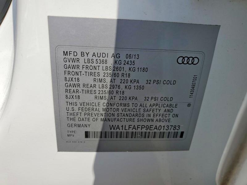 Aukcja sprzedaży 2014 Audi Q5, vin: WA1LFAFP9EA013783, numer aukcji: 48349736