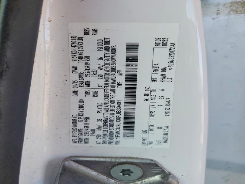 Продажа на аукционе авто 2015 Ford Escape, vin: 1FMCU9JX0FUB39401, номер лота: 49541176