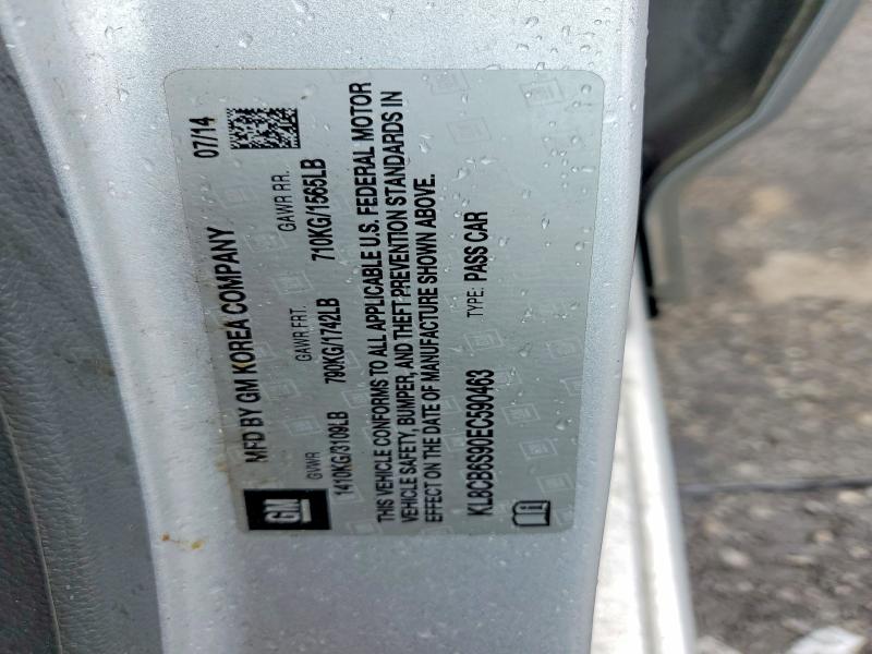 2014 Chev Spark მანქანა იყიდება აუქციონზე, vin: KL8CB6S90EC590463, აუქციონის ნომერი: 51189406