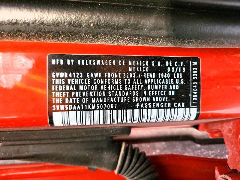 Aukcja sprzedaży 2019 Volkswagen Beetle, vin: 3VW5DAAT1KM507057, numer aukcji: 50680776