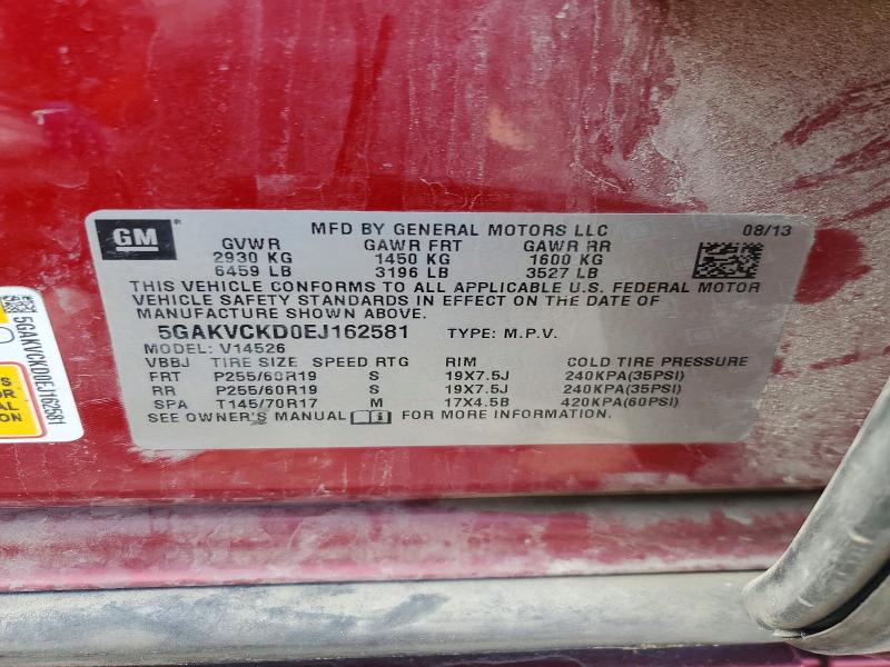 Aukcja sprzedaży 2014 Buick Enclave, vin: 5GAKVCKD0EJ162581, numer aukcji: 51505636