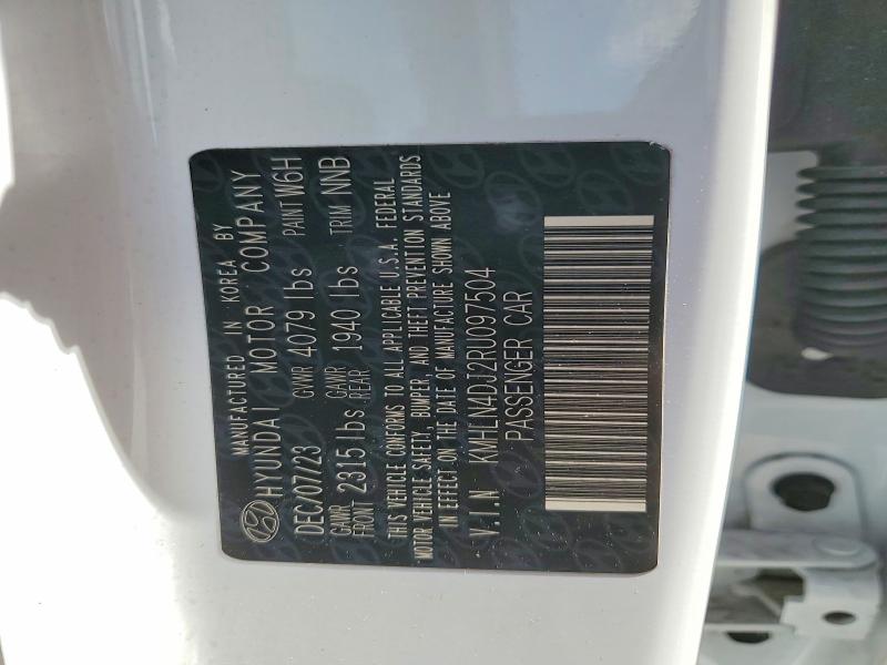 2024 Hyundai Elantra Hybrid მანქანა იყიდება აუქციონზე, vin: KMHLN4DJ2RU097504, აუქციონის ნომერი: 50314706