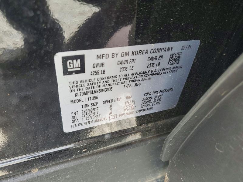 Продажа на аукционе авто 2022 Chevrolet Trailblazer, vin: KL79MPSL6NB043035, номер лота: 50341926