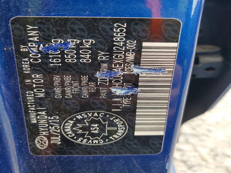 Продаж на аукціоні авто 2016 Hyundai Accent, vin: KMHCU5AEXGU248652, номер лоту: 51631316