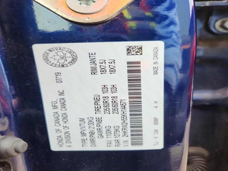 48307956 :رقم المزاد ، 2HKRW2H55KH144571 vin ، 2019 Honda Cr-v مزاد بيع
