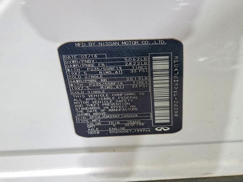 Aukcja sprzedaży 2019 Infiniti Qx50, vin: 3PCAJ5M39KF105028, numer aukcji: 79224995