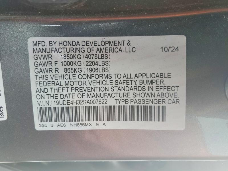 Продаж на аукціоні авто 2025 Acura Integra, vin: 19UDE4H32SA007622, номер лоту: 48240016
