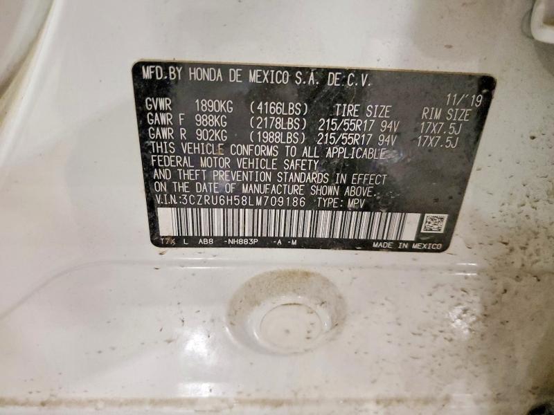 51826276 :رقم المزاد ، 3CZRU6H58LM709186 vin ، 2020 Honda Hr-v مزاد بيع