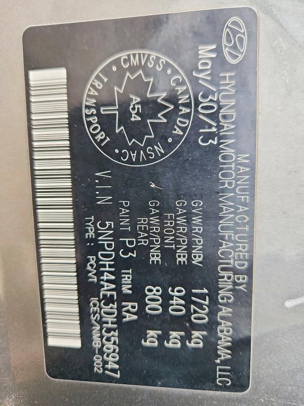 Продаж на аукціоні авто 2013 Hyundai Elantra, vin: 5NPDH4AE3DH356947, номер лоту: 51139406