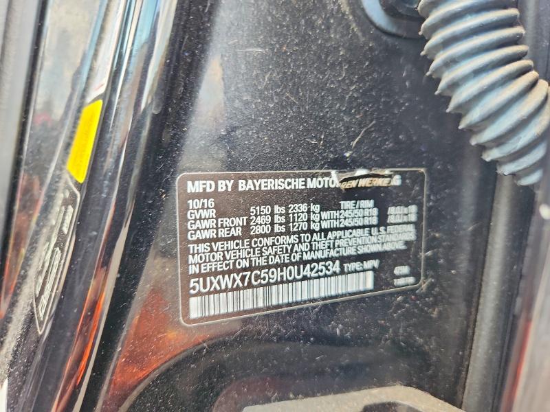Aukcja sprzedaży 2017 Bmw X3, vin: 5UXWX7C59H0U42534, numer aukcji: 49759406
