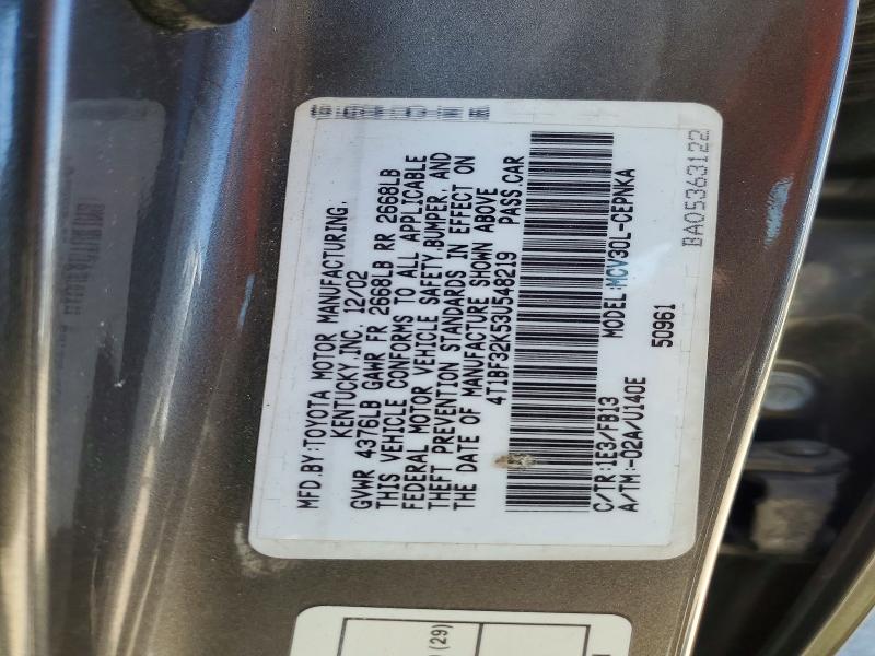 Продажа на аукционе авто 2003 Toyota Camry, vin: 4T1BF32K53U548219, номер лота: 51323606