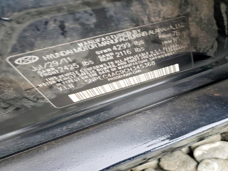 2012 Hyundai Sonata მანქანა იყიდება აუქციონზე, vin: 5NPEC4AC9CH345368, აუქციონის ნომერი: 51604886