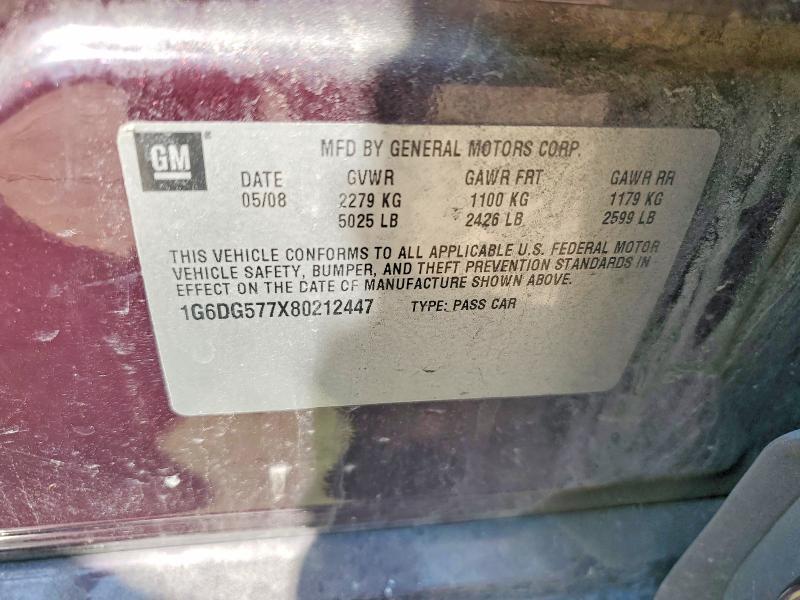 Aukcja sprzedaży 2008 Cadillac Cts, vin: 1G6DG577X80212447, numer aukcji: 48862546