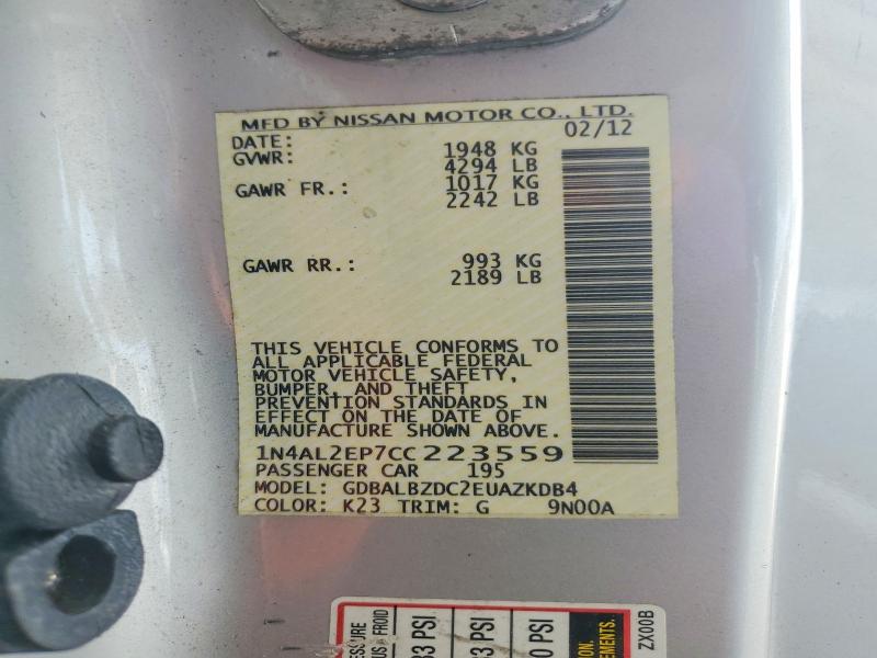 Продаж на аукціоні авто 2012 Nissan Altima, vin: 1N4AL2EP7CC223559, номер лоту: 47455226