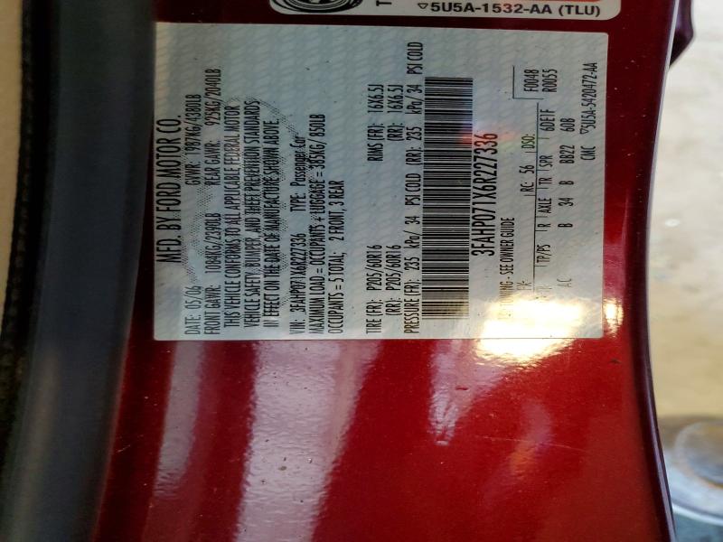 Aukcja sprzedaży 2006 Ford Fusion, vin: 3FAHP071X6R227336, numer aukcji: 51019586
