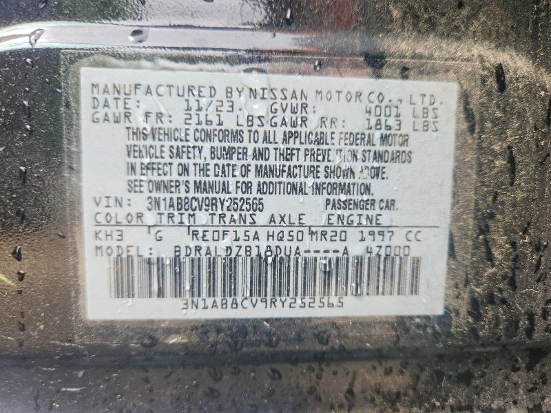2024 Nissan Sentra მანქანა იყიდება აუქციონზე, vin: 3N1AB8CV9RY252565, აუქციონის ნომერი: 50219606