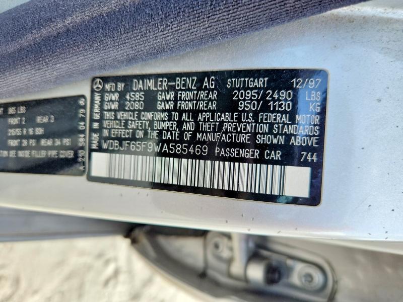Aukcja sprzedaży 1998 Mercedes-benz E, vin: WDBJF65F9WA585469, numer aukcji: 51027346