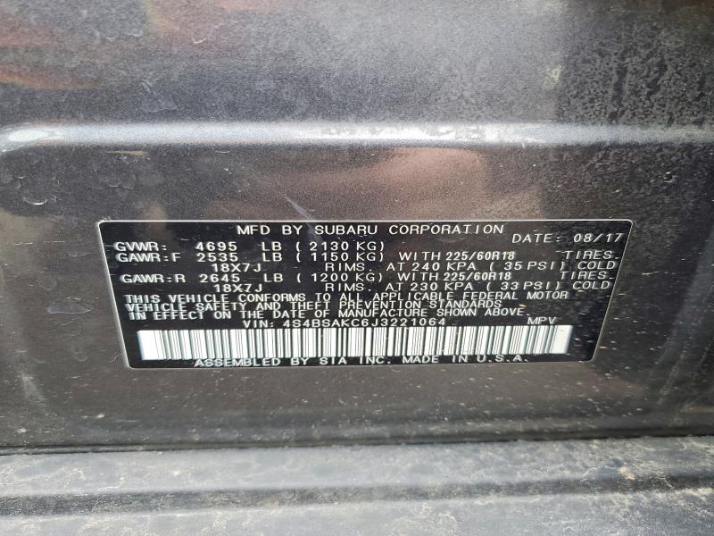 Aukcja sprzedaży 2018 Subaru Outback, vin: 4S4BSAKC6J3221064, numer aukcji: 48503776