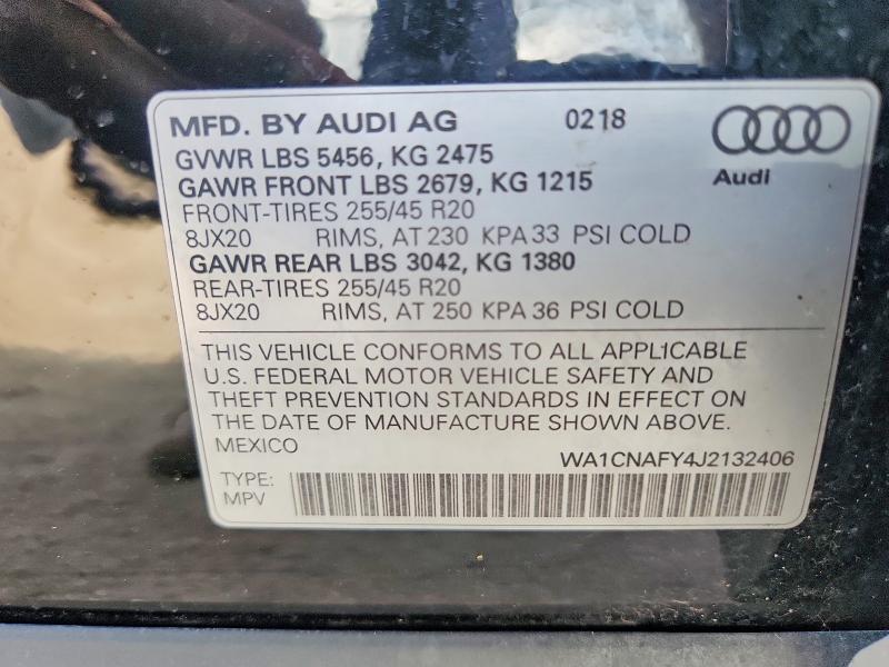Продаж на аукціоні авто 2018 Audi Q5, vin: WA1CNAFY4J2132406, номер лоту: 50926846