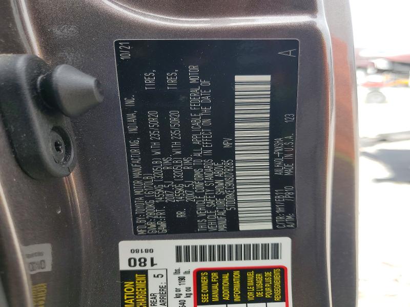 2022 Toyota Sienna მანქანა იყიდება აუქციონზე, vin: 5TDDRKEC9NS078285, აუქციონის ნომერი: 51626666