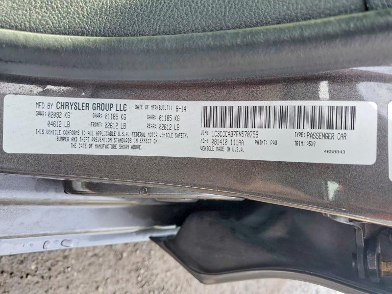 Aukcja sprzedaży 2015 Chrysler 200, vin: 1C3CCCAB7FN570759, numer aukcji: 50125026