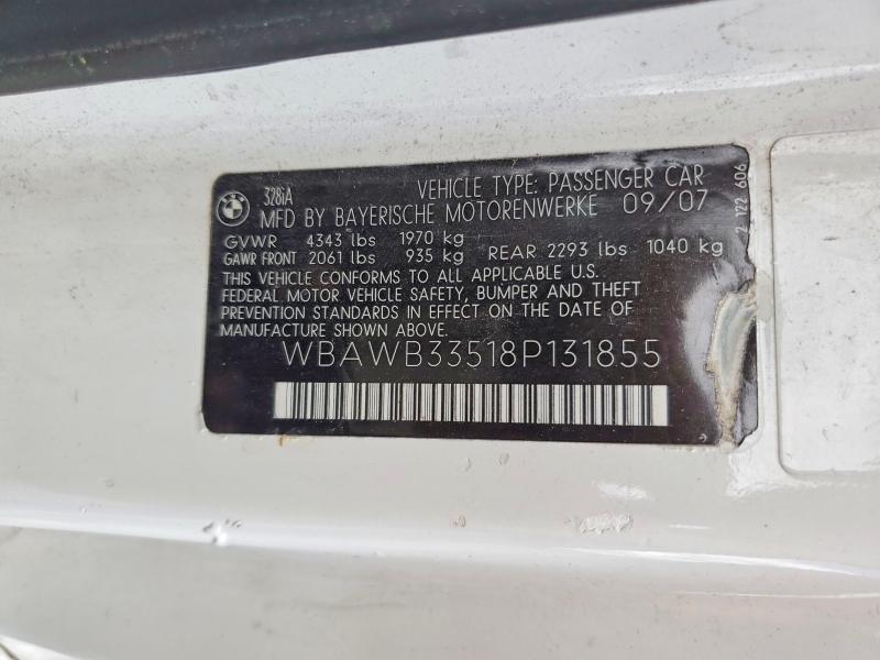 51804656 :رقم المزاد ، WBAWB33518P131855 vin ، 2008 Bmw 328 مزاد بيع