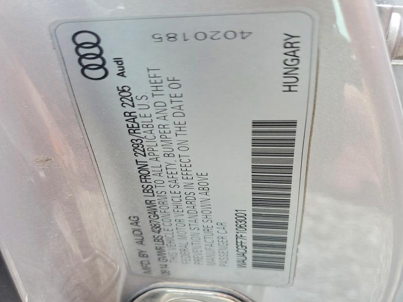 Продажа на аукционе авто 2015 Audi A3, vin: WAUACGFF7F1063001, номер лота: 48046646