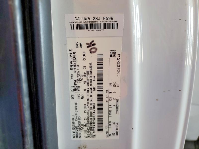 Aukcja sprzedaży 2019 Ford F150, vin: 1FTFX1E52KFA21867, numer aukcji: 50591376
