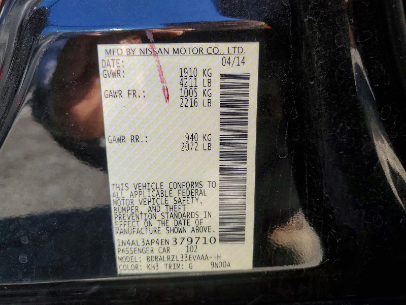 2014 Nissan Altima მანქანა იყიდება აუქციონზე, vin: 1N4AL3AP4EN379710, აუქციონის ნომერი: 49326476
