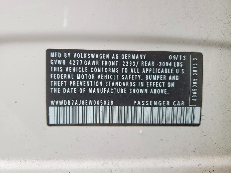 51561696 :رقم المزاد ، WVWDB7AJ8EW005026 vin ، 2014 Volkswagen Golf مزاد بيع
