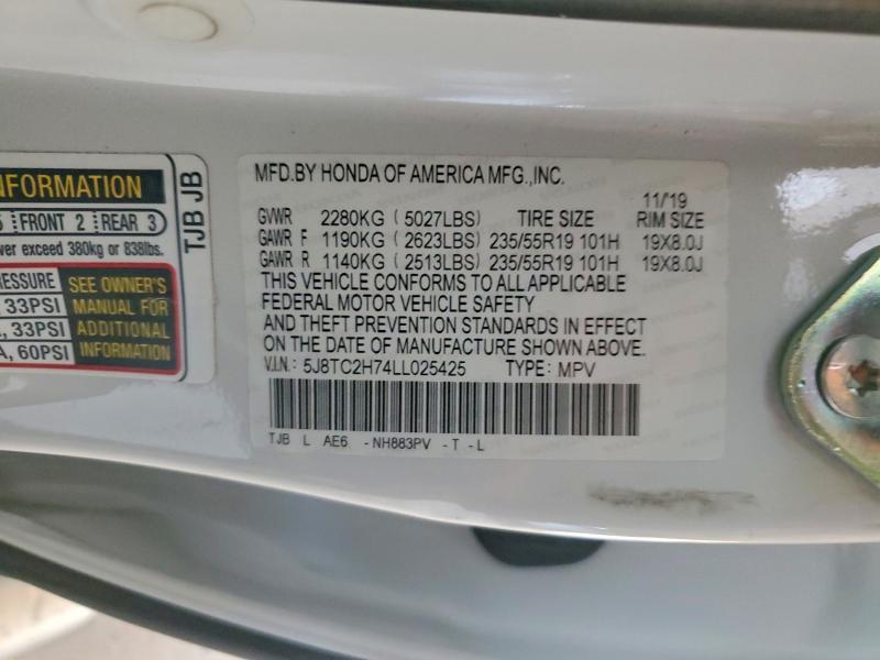 Aukcja sprzedaży 2020 Acura Rdx, vin: 5J8TC2H74LL025425, numer aukcji: 48534896