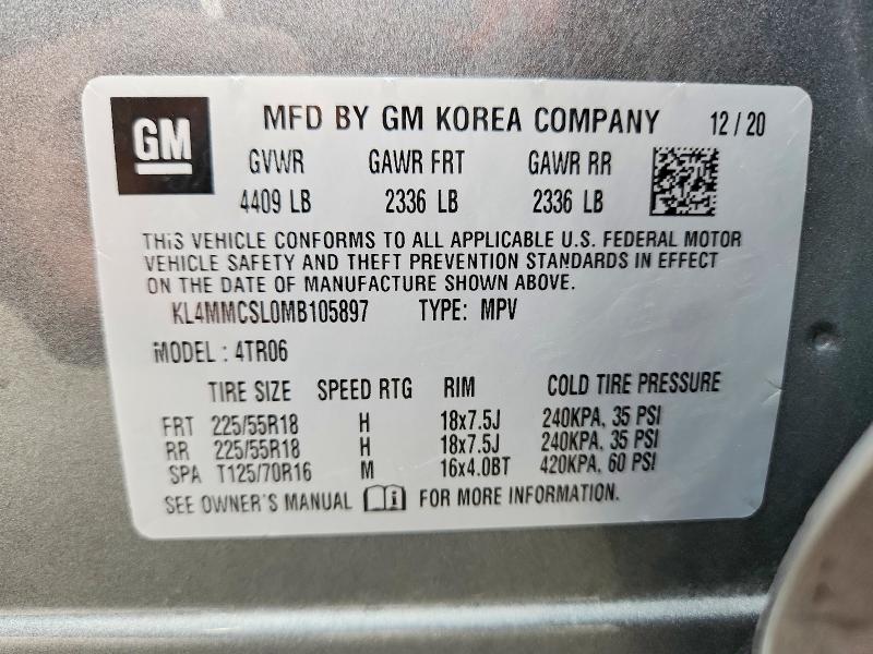 2021 Buick Encore Gx მანქანა იყიდება აუქციონზე, vin: KL4MMCSL0MB105897, აუქციონის ნომერი: 47373856