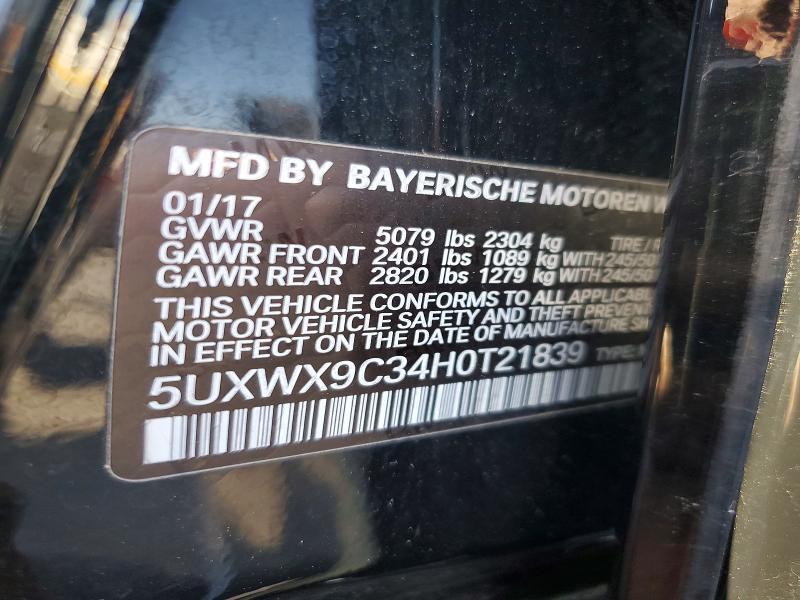 Продаж на аукціоні авто 2017 Bmw X3, vin: 5UXWX9C34H0T21839, номер лоту: 50828096