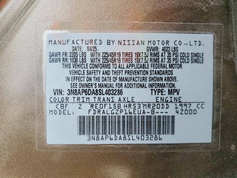 2025 Nissan Kicks მანქანა იყიდება აუქციონზე, vin: 3N8AP6DA8SL403286, აუქციონის ნომერი: 50611876