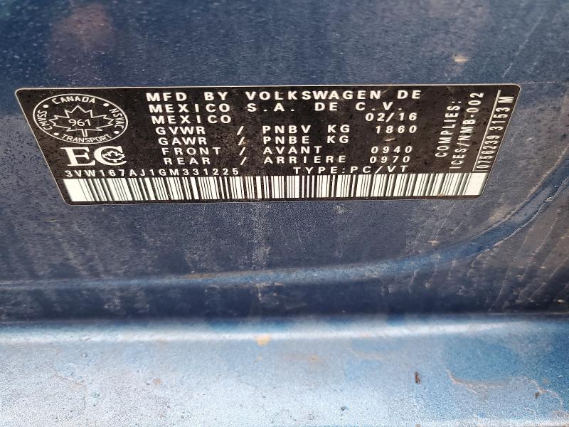 Продаж на аукціоні авто 2016 Volkswagen Jetta, vin: 3VW167AJ1GM331225, номер лоту: 49792376