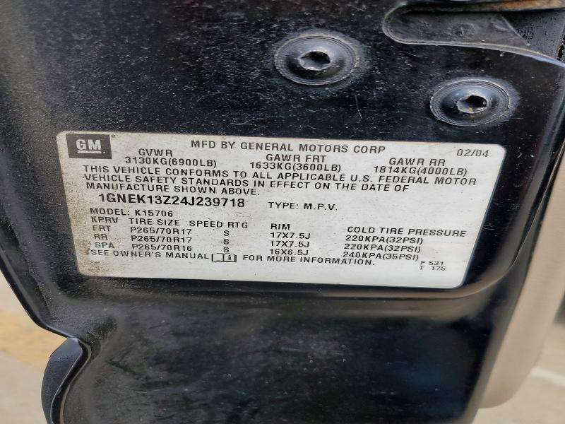 Продажа на аукционе авто 2004 Chevrolet Tahoe, vin: 1GNEK13Z24J239718, номер лота: 49751436