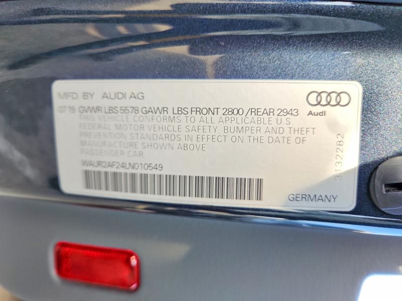 Продажа на аукционе авто 2020 Audi A7, vin: WAUR2AF24LN010549, номер лота: 51897006