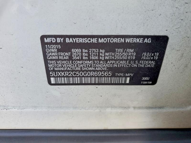 Продаж на аукціоні авто 2016 Bmw X5, vin: 5UXKR2C50G0R69565, номер лоту: 50452016