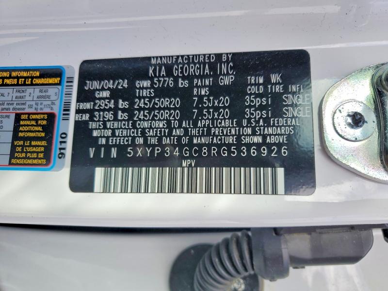 Продажа на аукционе авто 2024 Kia Telluride, vin: 5XYP34GC8RG536926, номер лота: 50909666