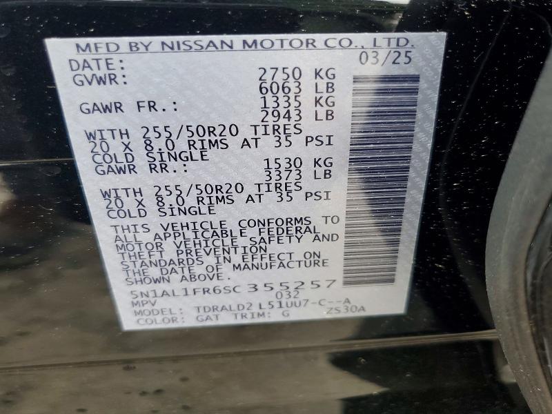 Продажа на аукционе авто 2025 Infiniti Qx60, vin: 5N1AL1FR6SC355257, номер лота: 51519336