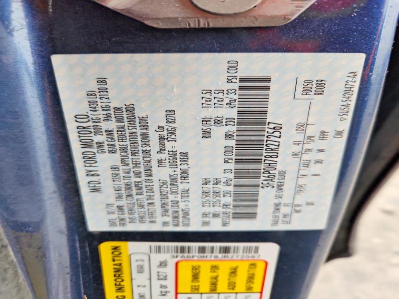 51135616 :رقم المزاد ، 3FA6P0H78JR272567 vin ، 2018 Ford Fusion مزاد بيع