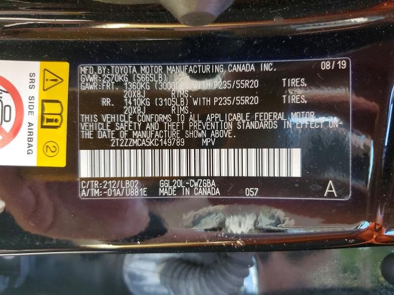 Продажа на аукционе авто 2019 Lexus Rx 350, vin: 2T2ZZMCA5KC149789, номер лота: 49959696