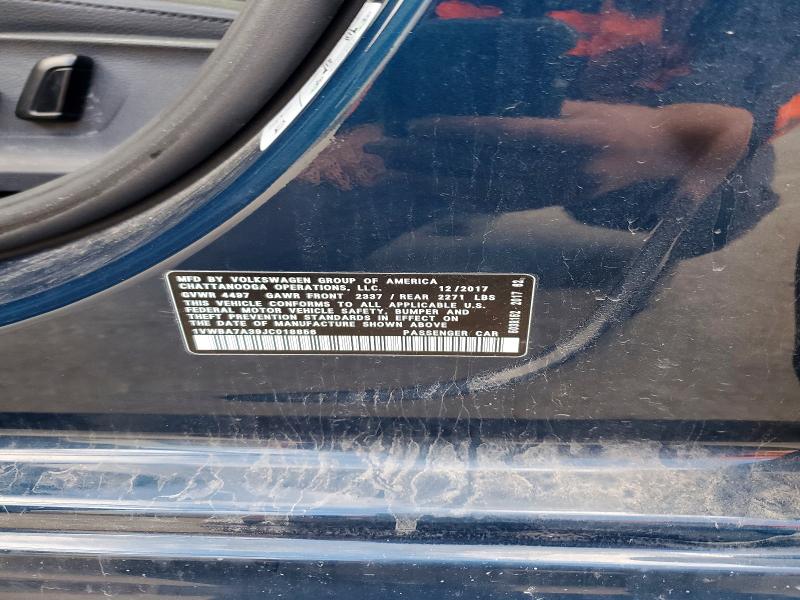 Продажа на аукционе авто 2018 Volkswagen Passat, vin: 1VWBA7A39JC018856, номер лота: 51525546