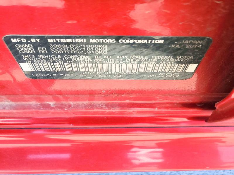 Продаж на аукціоні авто 2015 Mitsubishi Lancer, vin: JA32U2FU9FU000985, номер лоту: 49152096