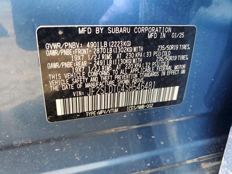 Продаж на аукціоні авто 2025 Subaru Forester, vin: JF2SLDTC4SH546481, номер лоту: 48846396