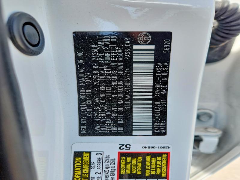 Продаж на аукціоні авто 2025 Toyota Camry, vin: 4T1DAACK1SU552714, номер лоту: 50797956
