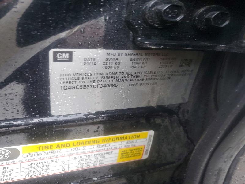2012 Buick Lacrosse მანქანა იყიდება აუქციონზე, vin: 1G4GC5E37CF340085, აუქციონის ნომერი: 51764046