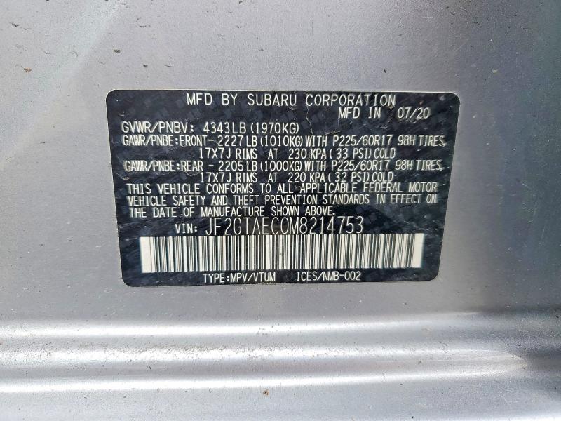 Продажа на аукционе авто 2021 Subaru Crosstrek, vin: JF2GTAEC0M8214753, номер лота: 49546656