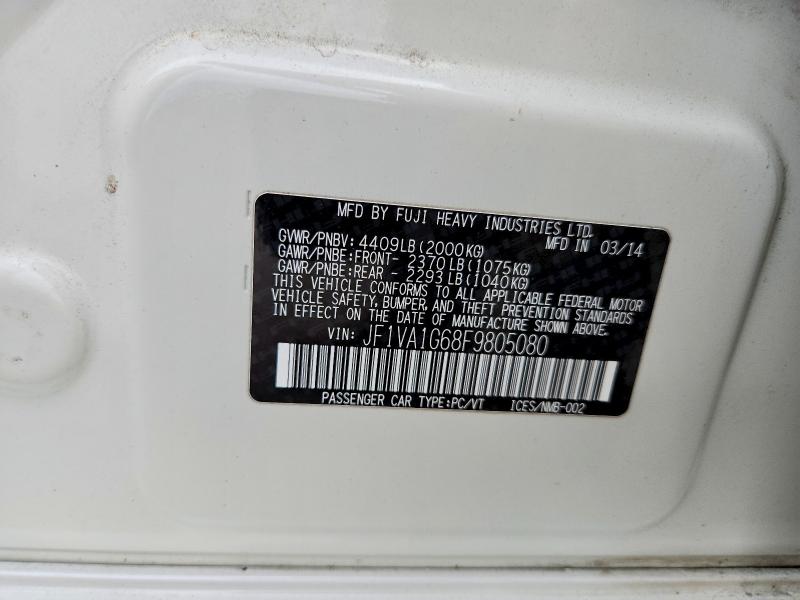 Aukcja sprzedaży 2015 Subaru Wrx, vin: JF1VA1G68F9805080, numer aukcji: 50762516
